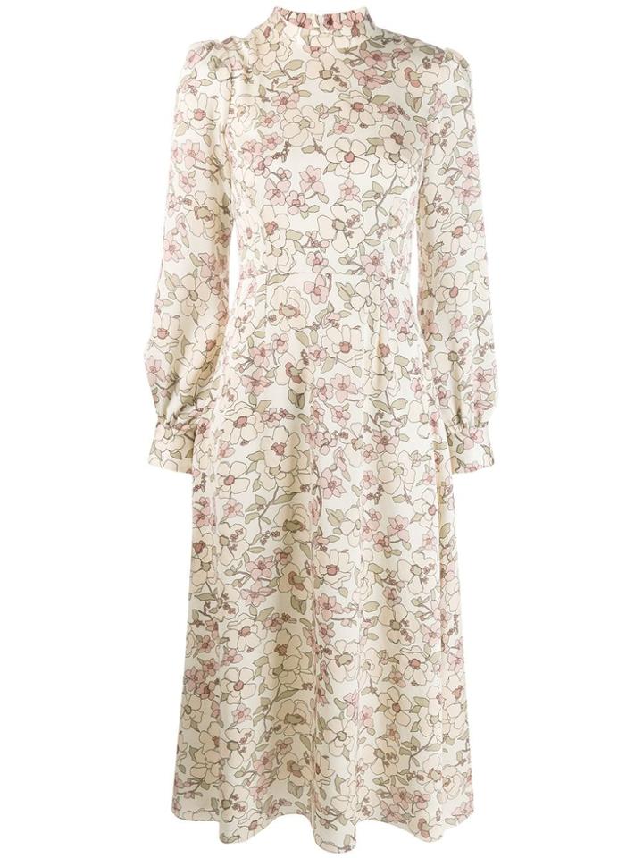 Goat Goldfinch Floral Print Dress - Neutrals
