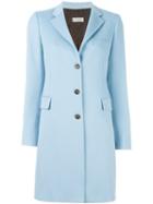Alberto Biani Single Breasted Coat, Women's, Size: 40, Blue, Acetate/viscose/virgin Wool