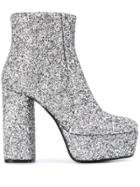 P.a.r.o.s.h. Glitter Platform Boots - Silver