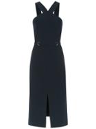 Nk Front Slit Midi Dress - Blue