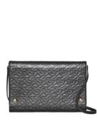 Burberry Small Monogram Leather Bag With Detachable Strap - Black