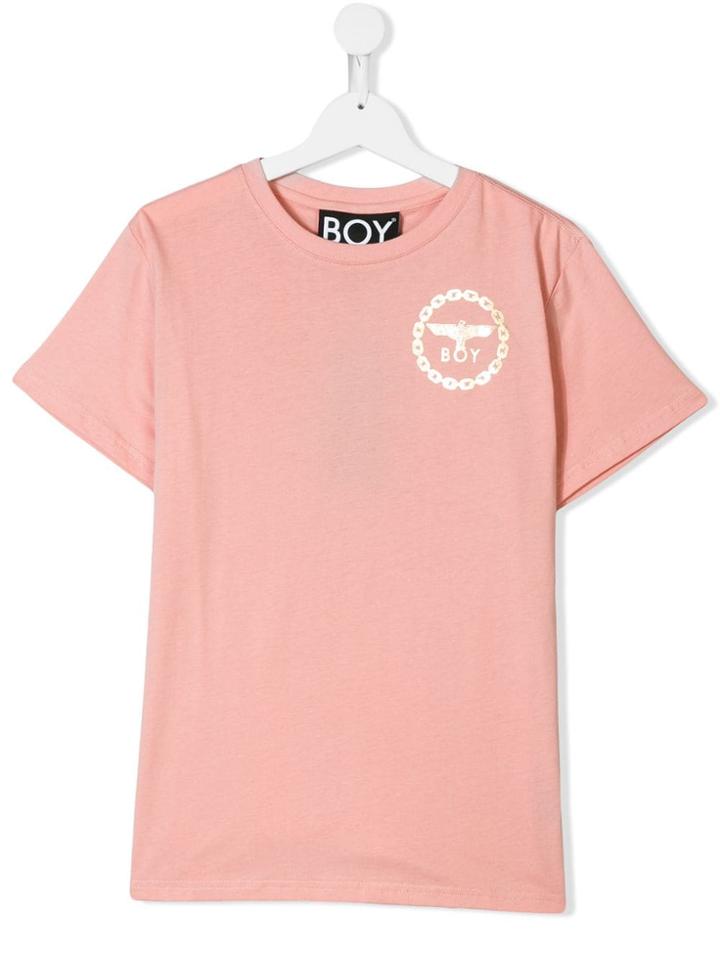 Boy London Kids Teen Eagle Logo Print T-shirt - Pink & Purple