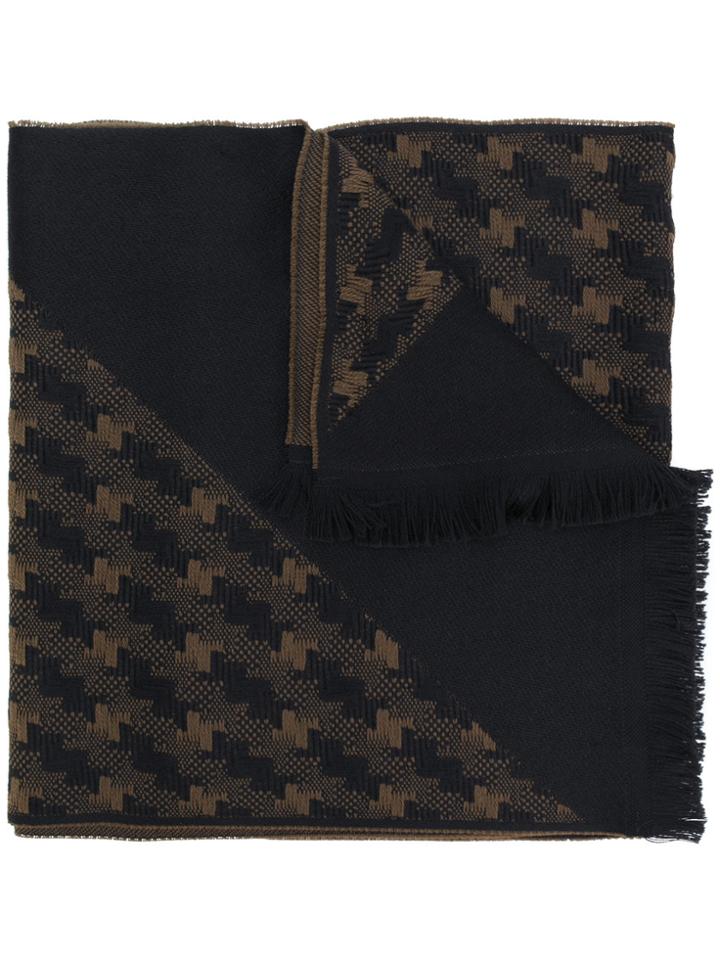 Versace Woven Patterned Scarf - Black