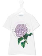 Young Versace - Hydrangea Logo T-shirt - Kids - Cotton/spandex/elastane - 8 Yrs, Girl's, White