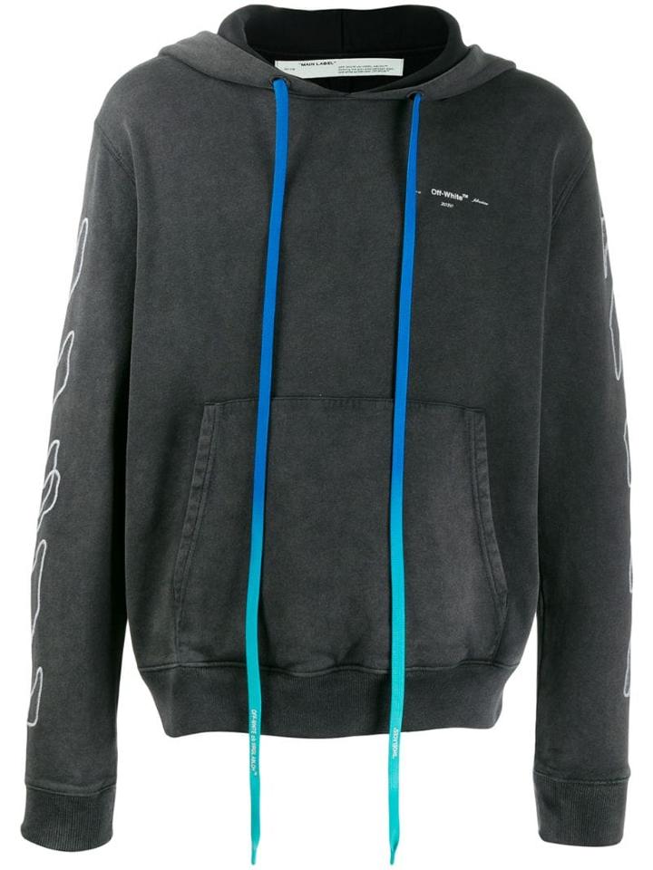 Off-white Embroidered Diag Hoodie - Black