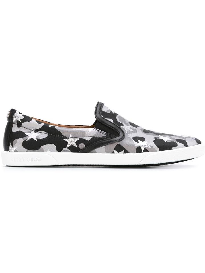 Jimmy Choo Demi Slip-on Sneakers, Women's, Size: 35, Black, Cotton/leather/rubber