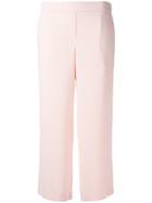 P.a.r.o.s.h. Straight Cropped Trousers, Women's, Pink/purple, Polyester