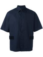 Marni Textured Panel Shirt, Men's, Size: 48, Blue, Cotton