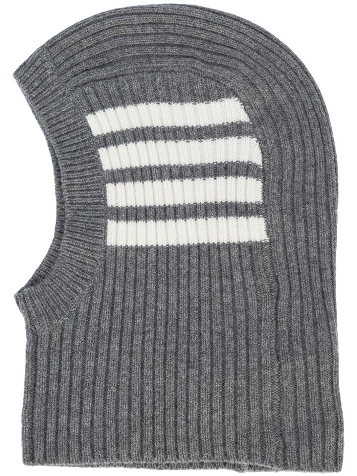 Thom Browne Ribbed Cashmere Balaclava - Grey