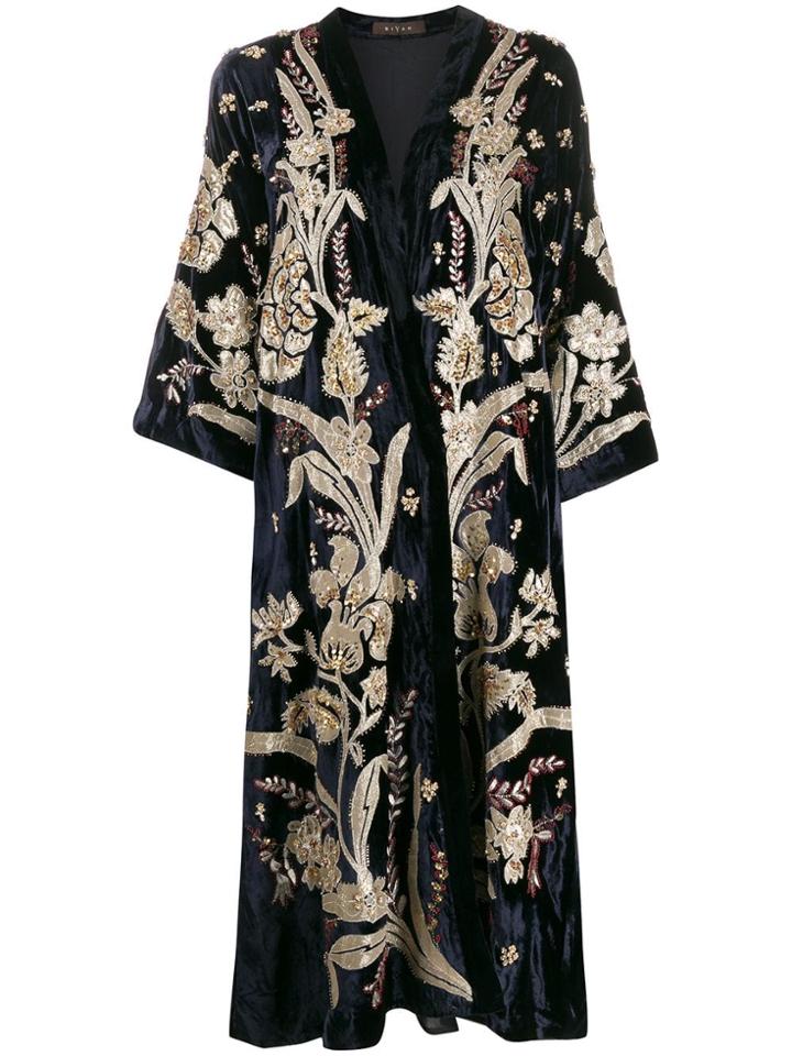 Biyan Oversized Kimono Coat - Blue