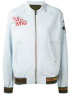 Mr & Mrs Italy - Patch Detail Bomber Jacket - Women - Cotton/spandex/elastane - S, Blue, Cotton/spandex/elastane