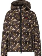 Burberry Monogram Print Hooded Puffer Jacket - Bridle Brown Ip Pttn