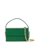 L'afshar Crocodile Effect Box-style Tote - Green