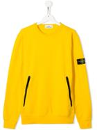 Stone Island Junior Teen Front-zip Pocket Sweatshirt - Yellow