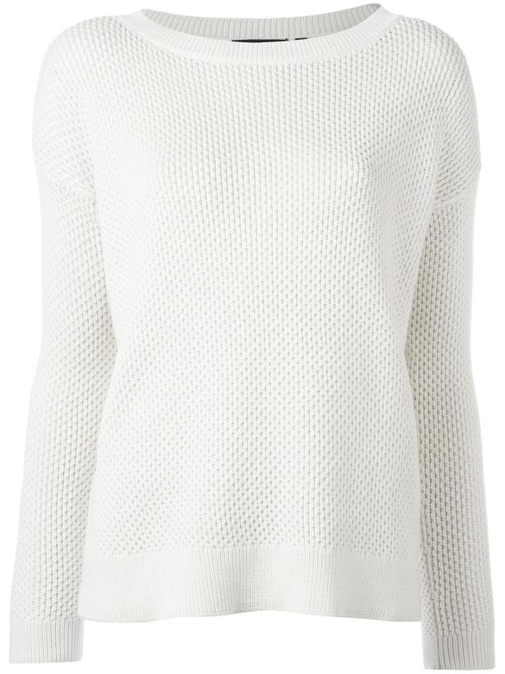 Theory Boat Neck Jumper, Women's, Size: Xs, White, Other Fibers/cotton