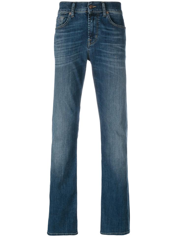 7 For All Mankind - Stonewashed Regular Jeans - Men - Cotton/polyester/spandex/elastane - 32, Blue, Cotton/polyester/spandex/elastane