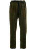 Hache Drawstring Cropped Trousers - Green