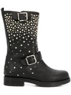 Albano Pearl Embellished Boots - Black