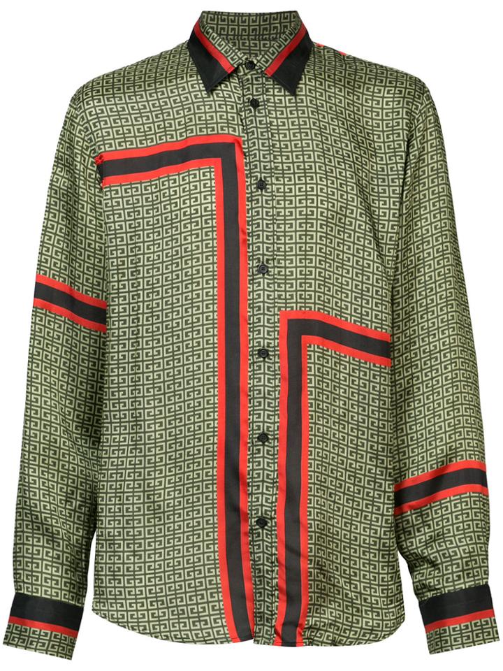 Givenchy Patterned Givenchy Logo Shirt - Green