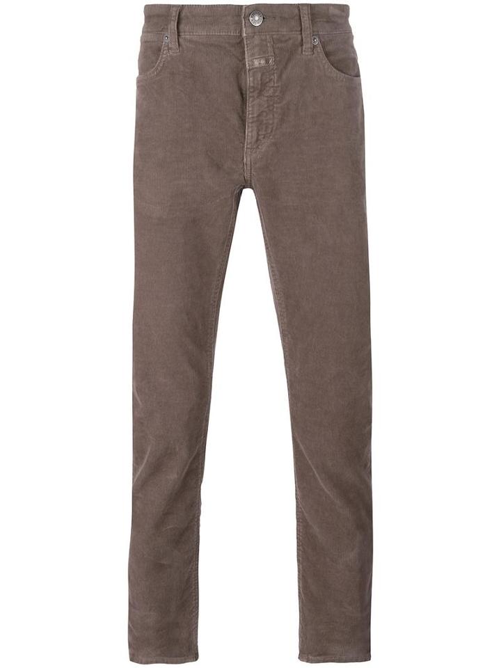 Closed Corduroy Tapered Trousers, Men's, Size: 34, Nude/neutrals, Cotton/spandex/elastane