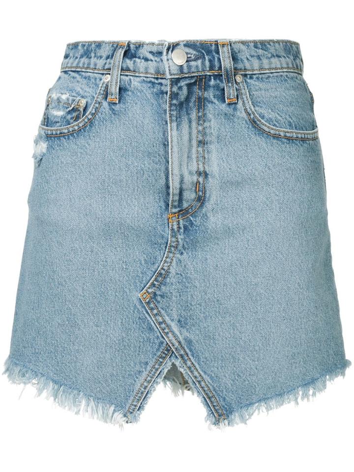 Nobody Denim Distressed Mini Skirt - Blue