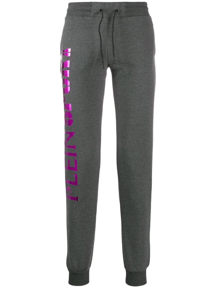 Plein Sport Logo Print Track Pants - Grey