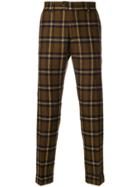 Berwich Checked Slim Fit Trousers - Brown