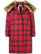 No21 Check Pattern Coat - Red