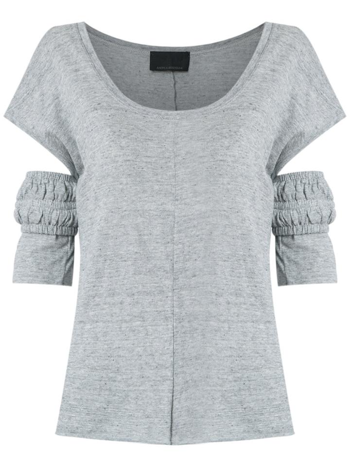 Andrea Bogosian - Cut Out Details Top - Women - Cotton - M, Women's, Grey, Cotton