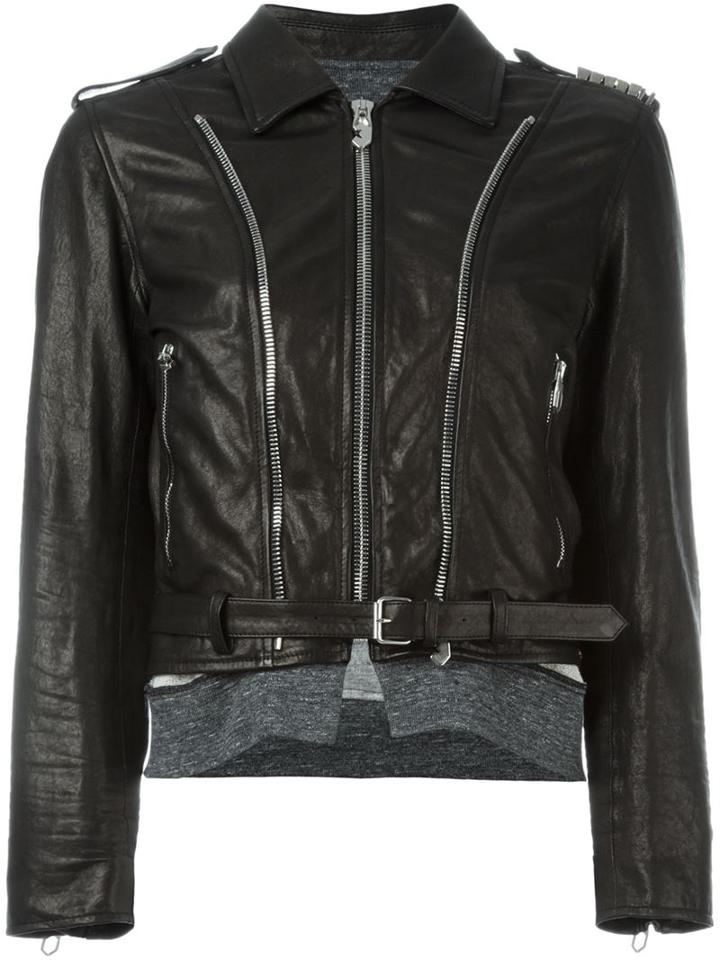 Golden Goose Deluxe Brand Biker Jacket, Women's, Size: S, Black, Leather/cotton/viscose