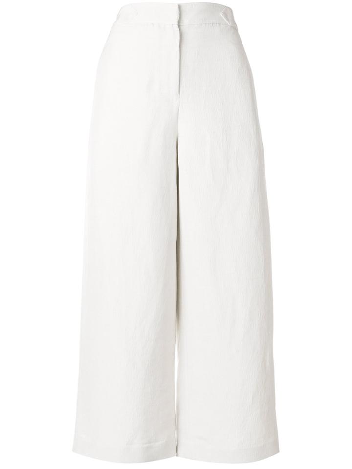 Christian Wijnants Cropped Wide Leg Trousers - Nude & Neutrals