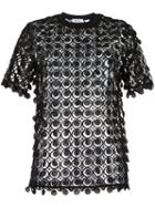 Carven Lace Detail Blouse, Women's, Size: Medium, Black, Polyester