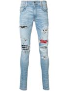 Amiri Distressed Skinny Jeans, Men's, Size: 29, Blue, Cotton/spandex/elastane