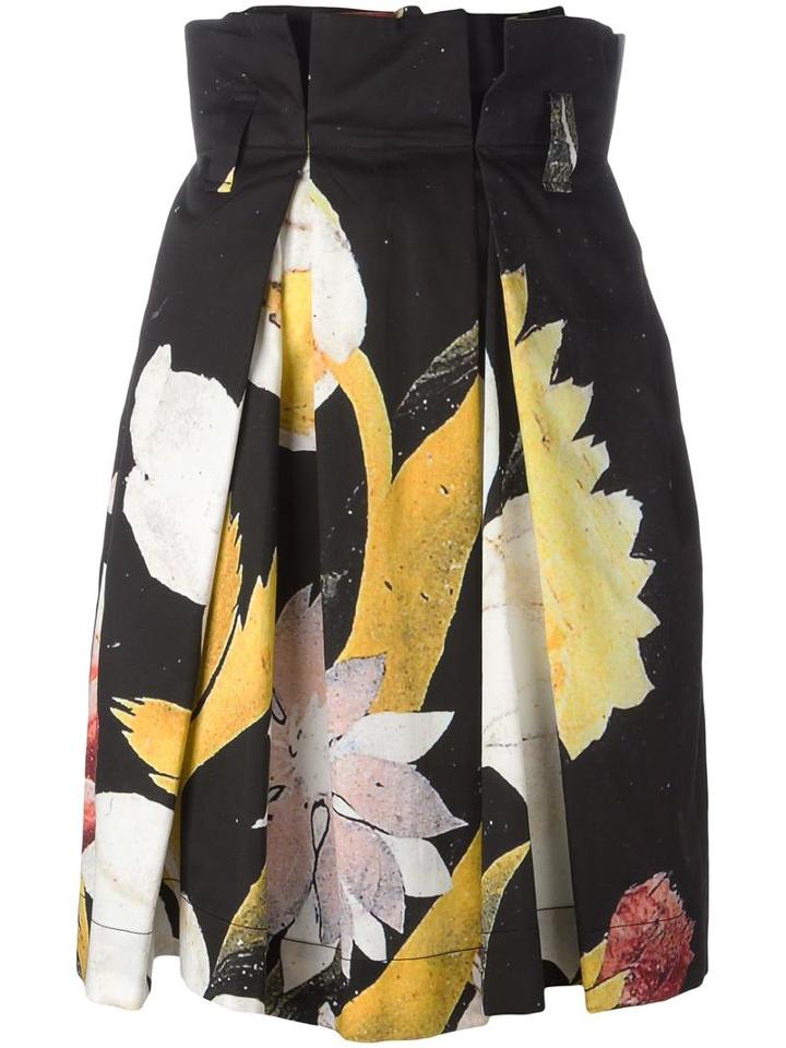 Vivienne Westwood Anglomania Floral Print Skirt, Women's, Size: 42, Black, Cotton