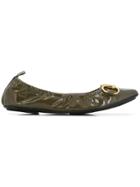 Gucci Vintage Horsebit Detailed Ballet Flats - Green