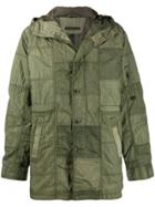 John Varvatos Panelled Parka Coat - Green
