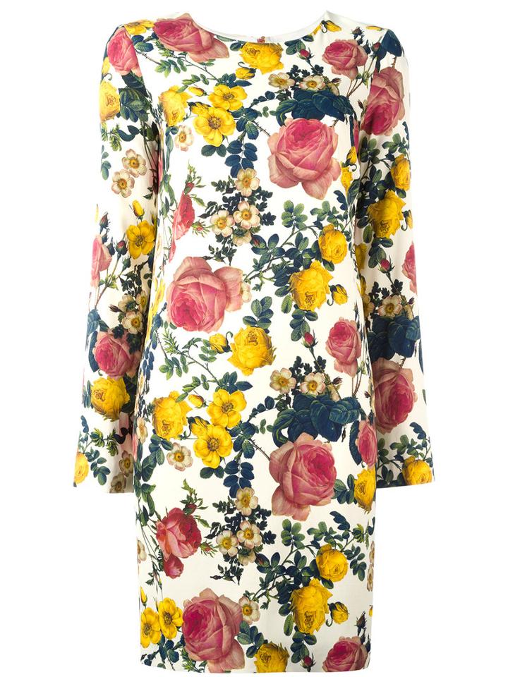 Fausto Puglisi Floral Print Dress, Women's, Size: 44, Viscose/spandex/elastane/acetate/silk