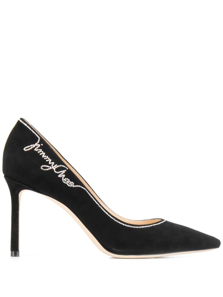Jimmy Choo Romy 85 Crystal Pumps - Black