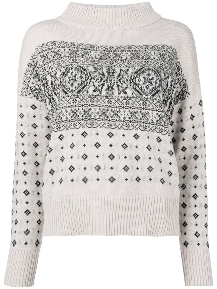 Lorena Antoniazzi Roll-neck Fair Isle Sweater - Grey