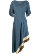 Loewe Jacquard Asymmetric Dress - Blue