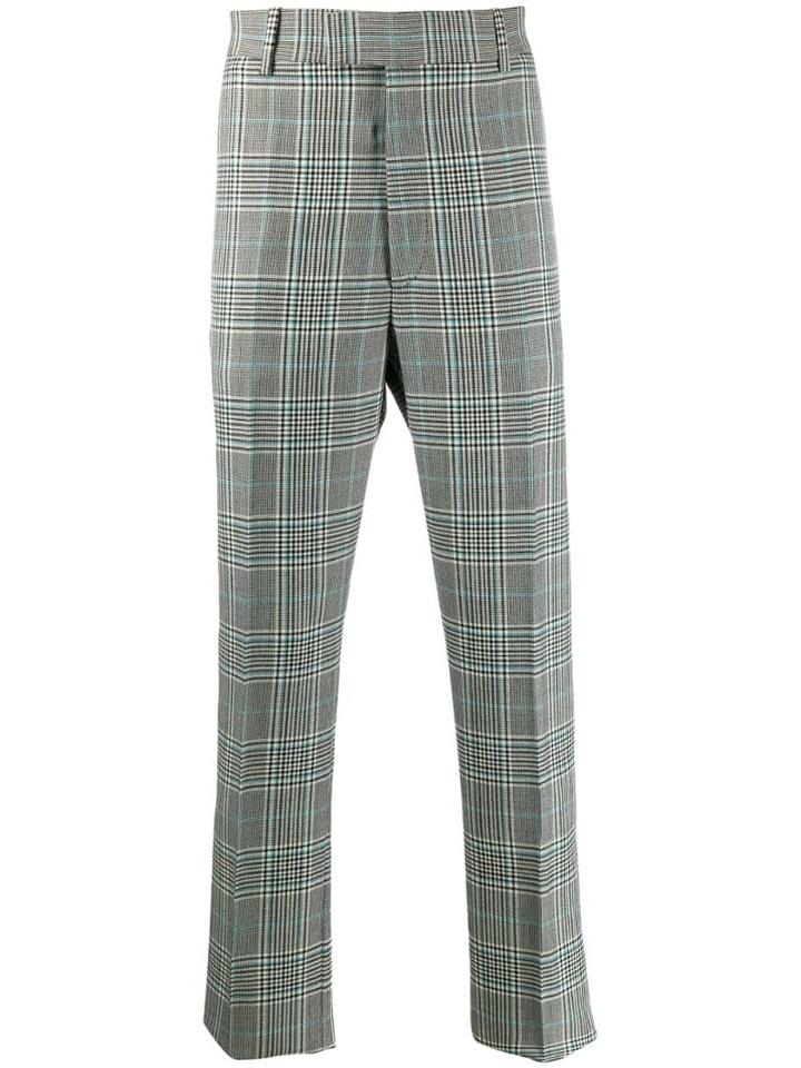 Alexander Mcqueen Check Tailored Trousers - Black