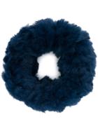 Yves Salomon Sheared Collar Scarf - Blue