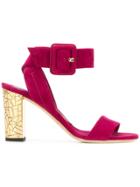 Brian Atwood Buckle Strap Sandals - Pink & Purple