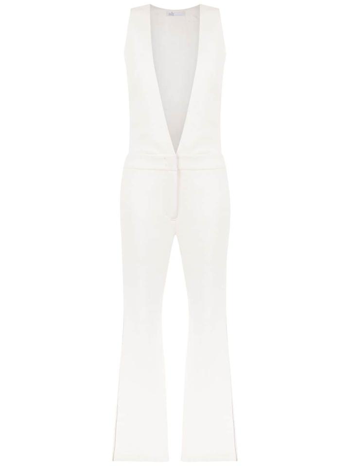 Nk Plunge Neck Jumpsuit - White
