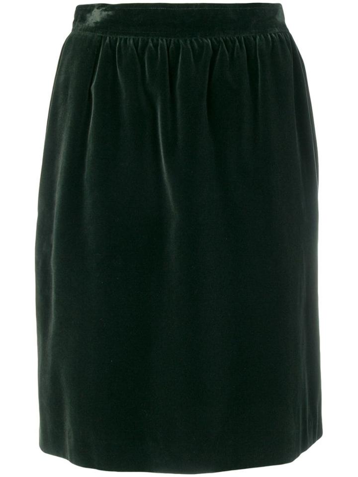 Yves Saint Laurent Vintage Velvet Skirt - Green