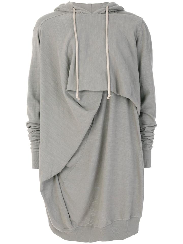 Rick Owens Drkshdw Draped Jersey Hoodie - Grey