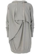 Rick Owens Drkshdw Draped Jersey Hoodie - Grey