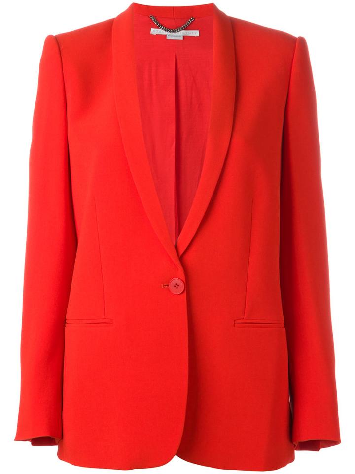 Stella Mccartney Tuxedo Lapel Blazer, Women's, Size: 40, Red, Spandex/elastane/acetate/viscose/cotton