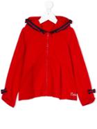 Lapin House - Bow Detail Zip Hoodie - Kids - Cotton/spandex/elastane - 3 Yrs, Red