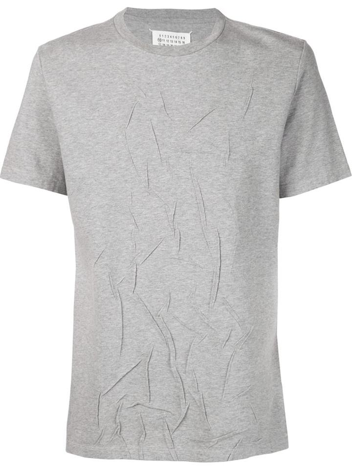Maison Margiela Crease Effect T-shirt, Men's, Size: 46, Grey, Cotton